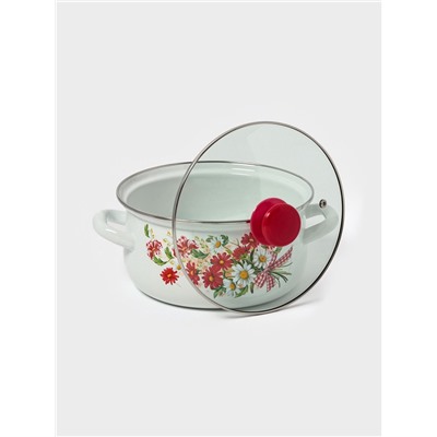 Набор кастрюль эмалированных «Астры-1-Экстра», 3 предмета: 2 л, 3 л, 4 л, белый