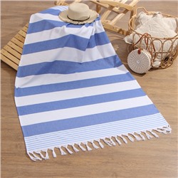 Полотенце - пештемаль LoveLife «Полоски», 100×180 см, хлопок 100%, синее