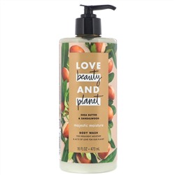 Love Beauty and Planet, Интенсивно увлажняющий гель для душа, «Масло ши и сандаловое дерево», 473 мл