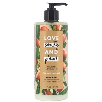 Love Beauty and Planet, Интенсивно увлажняющий гель для душа, «Масло ши и сандаловое дерево», 473 мл