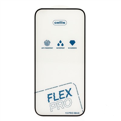 Защитное стекло Full Screen Cellis Flex Pro для "Apple iPhone 15 Pro Max" (black) (236370)