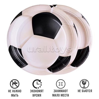 Набор посуды одноразовой "Футбольный мяч" тарелки (10 шт)