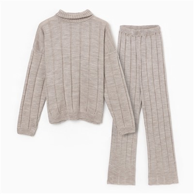 Костюм женский (джемпер, брюки) MINAKU: Knitwear Collection, размер 42-44, капучино
