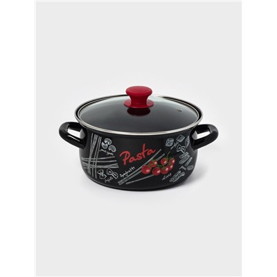 Кастрюля эмалированная «Болоньезе», 3 л, d=23 см, чёрная