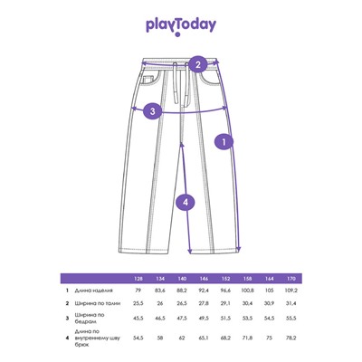 Брюки текстильные джинсовые для девочек