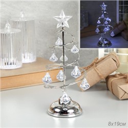 Новогоднее украшение Елка 19 см серебро / NG-01/2 /уп 96/Новый год