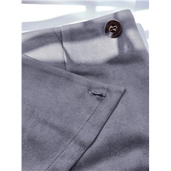 Юбка на запах замшевая 3202 (Серый)