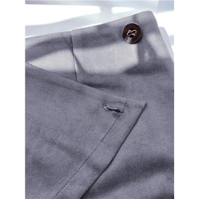 Юбка на запах замшевая 3202 (Серый)