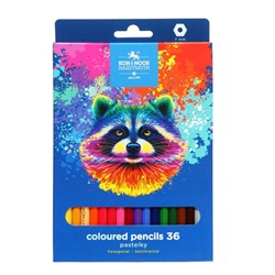 Карандаши цветные Jumbo 36 цветов K-I-N 3145 Triocolor bear, трехгранные, картонная упаковка