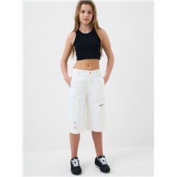 Шорты текстильные джинсовые для девочек