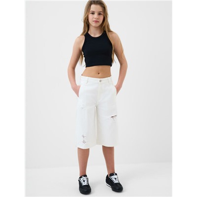 Шорты текстильные джинсовые для девочек