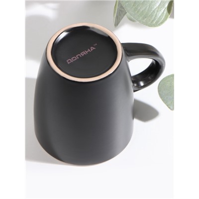 Кружка Доляна «Ваниль», 350 мл, керамика, чёрная