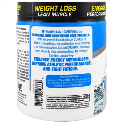 BPI Sports, CLA + карнитин, снежный конус, 300 г (10,58 унций)