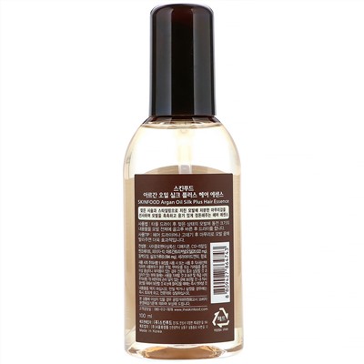 Skinfood, Фиксирующая эссенция для волос с аргановым маслом Argan Oil Silk Plus, 3,38 ж. унц. (100 мл)