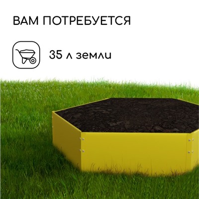 Клумба оцинкованная, d=60 см, высота бортика 15 см, жёлтая, Greengo