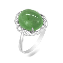 Кольцо из серебра нефрит, СПН4026