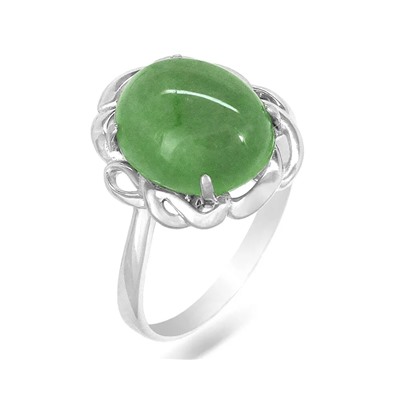 Кольцо из серебра нефрит, СПН4026