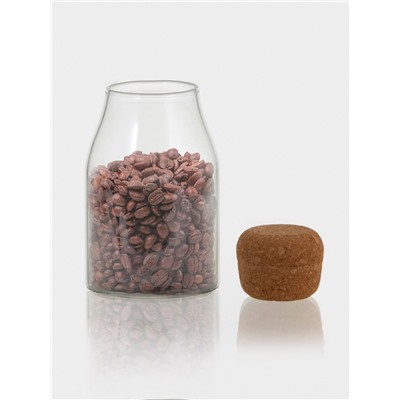 Банка для хранения сыпучих продуктов «Эко», 400 мл, 8×14 см, с пробковой крышкой, стекло