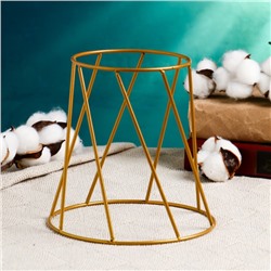 Декоративный горшок для цветов «Цилиндр», 500 мл, 16×16×16 см, керамика, с металлической подставкой, белый