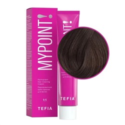TEFIA Mypoint 6.81 Перманентная крем-краска для волос / Темный блондин коричнево-пепельный, 60 мл 20108