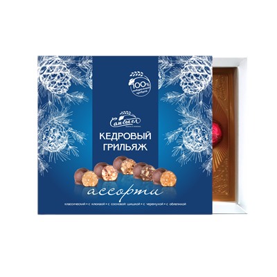 Кедровый грильяж АССОРТИ (черемуха, шишка, клюква,классика, облепиха) / 120 гр / ТМ Сам бы ел