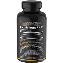 Sports Research, витамин D3 с кокосовым маслом, 125 мкг (5000 МЕ), 360 мягких таблеток