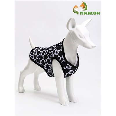 Майка для животных «Шахматы», размер L, ДС 34 см, ОГ 46 см, ОШ 34 см