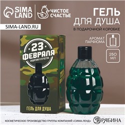 Гель для душа «С 23 Февраля!», 250 мл, аромат океана, HARD LINE