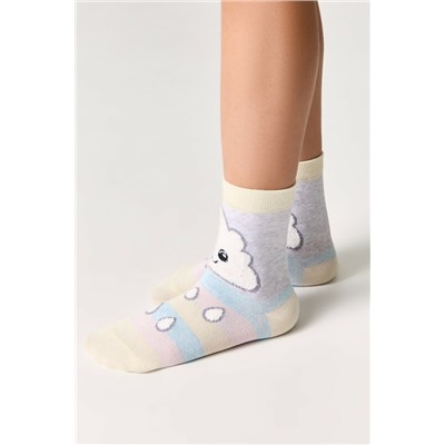 Классические Conte-kids TIP-TOP Хлопковые носки с пушистым рисунком "Тучка"