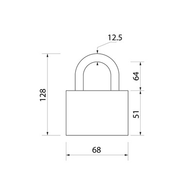 Замок навесной LOCKLAND, 65 мм, влагозащищенный, длинная дужка, 2 ключа, цвет черный