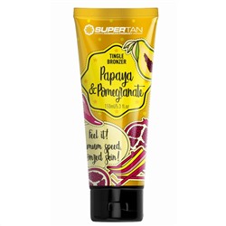 SuperTan Крем для загара горячий бронзатор с тингл-эффектом коллагеном и экстрактом кофеина / Papaya & Pomegranate, 150 мл