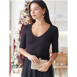 Джемпер из трикотажа в широкий рубчик