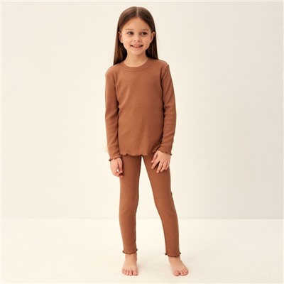 Пижама детская SL HOME, размер 34 (122-128 см), цвет кофейный