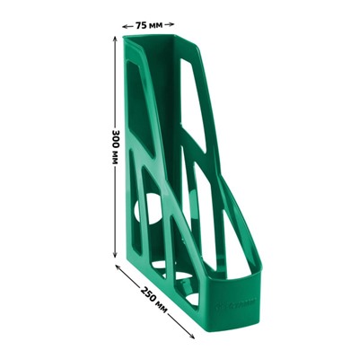 Лоток для бумаг вертикальный  75 мм "Лидер" зеленый ЛТВ-30453 Стамм