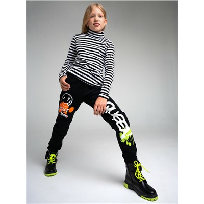 Джинсы-джоггеры, утепленные флисом, для девочки