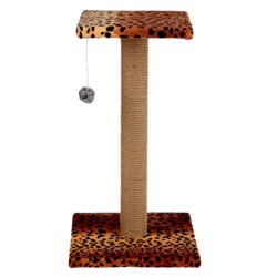 Когтеточка «Столбик» с площадкой и игрушкой, 30×30×56 см, джут, микс цветов