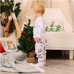 Пижама детская MINAKU New Year's cars, рост 68-74 см, белая