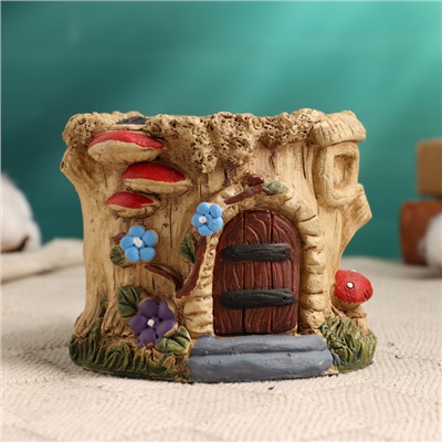 Декоративный горшок для цветов «Домик феи», 10×9×9 см, керамический