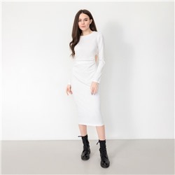 Платье с разрезом миди женское MIST, размер 42, белое