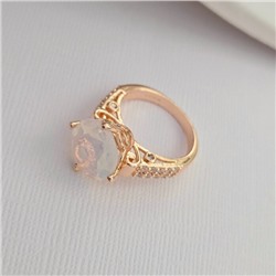 Кольцо 17 р ювелирная бижутерия коллекция "Дубай", покрытие позолота, вставка: фианиты и цирконы, цвет: прозрачный, арт.414.125-17