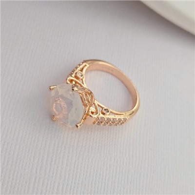 Кольцо 18 р ювелирная бижутерия коллекция "Дубай", покрытие позолота, вставка: фианиты и цирконы, цвет: прозрачный, арт.414.125-18