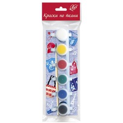 Краски по ткани акриловые 6цв 5мл в блок-таре 32С 2146-08 Луч