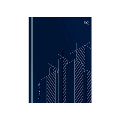 Бизнес-блокнот А6, 64л кл Графика. Небоскребы, тв обл, глянц лам
