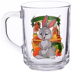 335-Д-2 Кружка для чая 200мл"Зайцы мультяшки"(х12)
