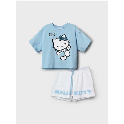 Комплект трикотажный для девочек: фуфайка (футболка), шорты