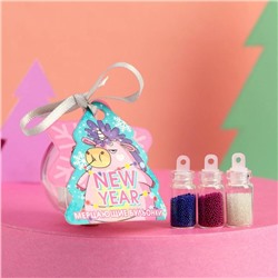 Бульонки для декора ногтей Unicorn New Year, 3 цвета, МИКС