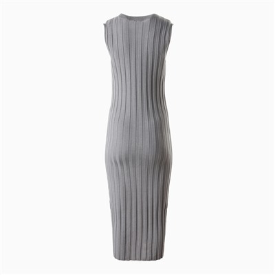 Платье вязаное миди женское MINAKU: Knitwear collection, серое, размер 48