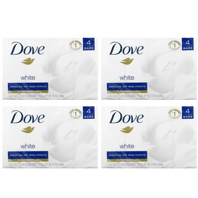 Dove, White Beauty Bar, 4 Bars, 3.75 oz (106 g) Each