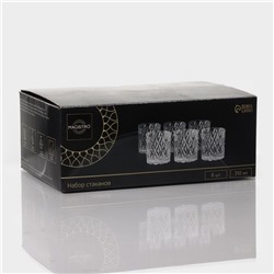 Стаканы Magistro «Богема. Ромбы», 310 мл, 8.3×7.7×9 см, набор 6 шт., стекло, прозрачные