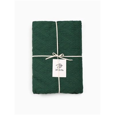 Плед «Этель. Треугольники» 130×180 см, 80% хлопок, 20% п/э, изумрудный